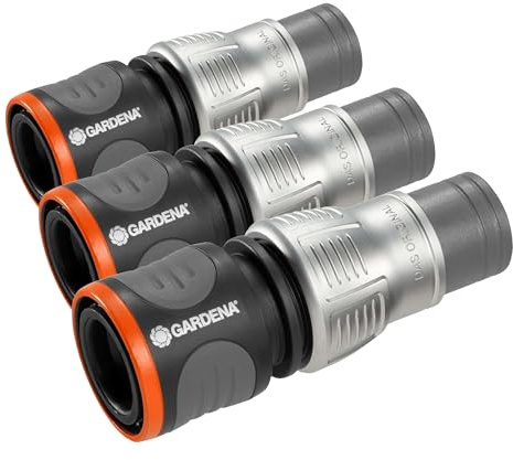 Raccord d'arrosage de tuyau Premium 13 mm (1/2'') - 15 mm (5/8 Pouce) de Gardena : adaptateur pour robinets, résistant au gel (18255-20) (Lot de 3)