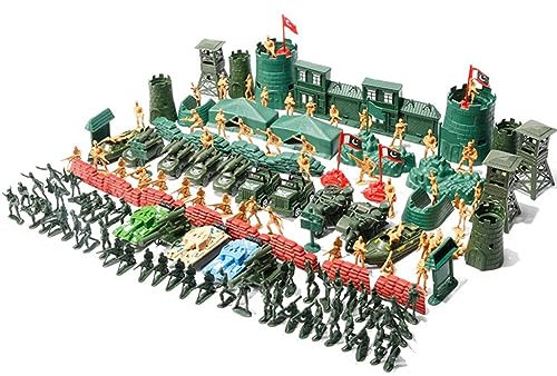 Militärsoldat-Spielzeug 150-teiliges Spielzeug-Militärfigur Militärsoldat-Modellspielzeugset Militärspielset Soldatenfiguren Modellset mit Soldaten Panzern Flugzeugen aus Kunststoff