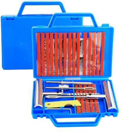 DROMEDARY Reifen Reparatur Set Reifenreparaturset,Reifen Reparaturset kfz,Autoreifen Reparaturset 23 Stück Reifen Reparatur Set mit 20 Reparaturstreifen für Auto,Motorrad, LKW
