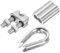 PATIKIL Wire Rope Kit, 24 Pack M5 Stainless Steel Thimbles Wire Rope Cable Clamps Aluminum Crimping Loop Sleeve for 3/16 Wire Rope
