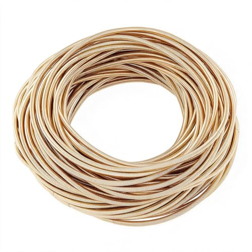 UNICRAFTALE 60 pieza Dorado Elásticas de Cadena de Resorte de Acero Minimalista Pulseras de Cuerda En Espiral de Cuerda de Guitarra de 58.5 mm para Mujeres Pulseras de Metal Pulseras Apilables