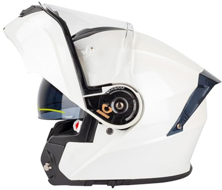 Klapphelm Motorradhelm Motorrad Helm mit Anti-Fog-Doppelvisier Motocross Integralhelm ECE/DOT Zertifiziert Rollerhelm Vollvisierhelm Racing Sturzhelm für Erwachsene Männer und Frauen 1,XXXL