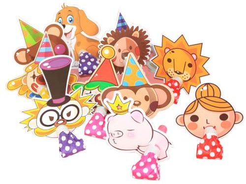 AORHOFJ 20 Pezzi Cartoon fischietti per Feste di Compleanno, Corna per Bambini Festa di Compleanno Halloween Noisemakers, Festa di Compleanno, Festa di Capodanno