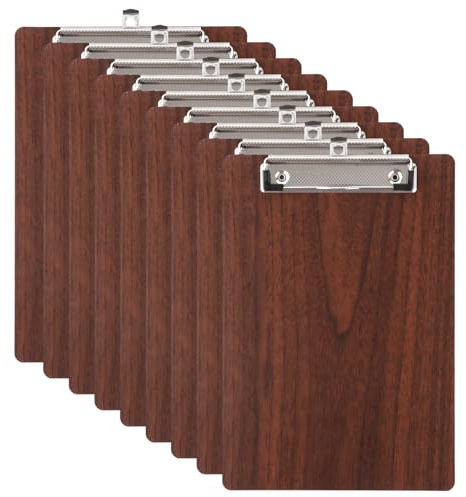 9 Pièces porte-blocs en bois A5, Porte-bloc A5, Porte-bloc A5 Porte-Blocs en Bois, Planchettes à Pince Avec Clip et Trou de Suspension, Porte Bloc A5 Pour Bureau, Salle de Classe, le Restaurant