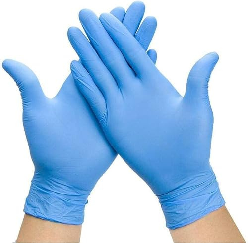 Nitrile Gloves, Anti-Slip,Disposable, Latex Free, Medical, Food,Pack of 100, Blue,Size Medium.