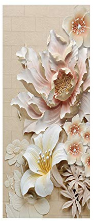 FYRHLH Türtapete selbstklebend TürPoster 3D Blume Türtapete Selbstklebend Fototapete Türfolie Poster Tapete Abnehmbar Wandtapete für Wohnzimmer Küche Schlafzimmer B77 x H200cm