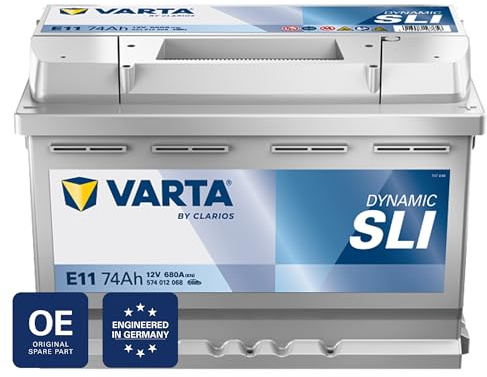 VARTA Automotive DYNAMIC SLI (E11) 12V 74Ah 680A - Nassbatterie KFZ mit Standardausstattung & ohne Start-Stopp System - Starterbatterie für einfachen Energiebedarf - Bleisäurebatterie wartungsfrei