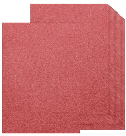 QUARKZMAN Papier Cartonné Pailleté, 20 Feuilles Papier Pailleté Autocollant Pour Projets Diy, Artisanat, Décoration Noël, Anniversaire, Mariage, Rouge Bordeaux, 80 Gsm