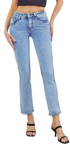 vittorio y Jeans Elasticizzati Donna Push up Jeans Skinny Slim Fit (IT, Testo, M, Regular, Regular, Blu Chiaro)