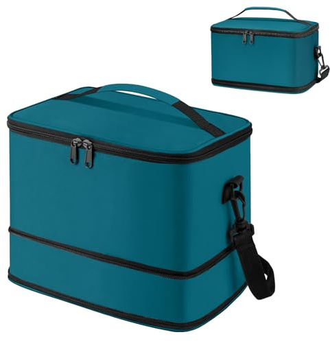 TXBOBECO Expandable Lunch Bag, 8.6-11.3L Insulated Lunch Box Holder for Men Women and Kids Soft Cooler Cooling Tote with Handle and Shoulder Strap for Work School Picnics (Blue)