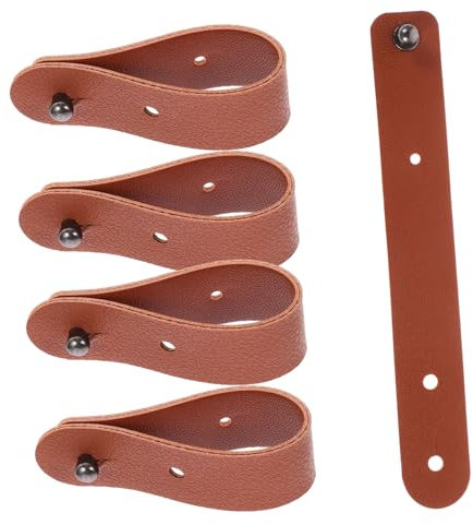 iplusmile 5PCS Leather Cord Organizer for Cables and Headphones Reusable Wire Ties for Men Stocking Stuffers Efficient Cable Management