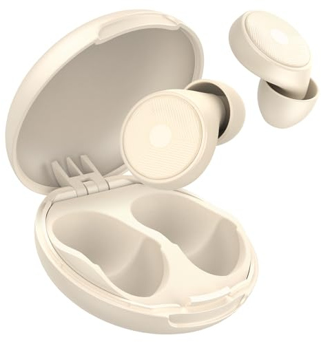 Ear Plugs for Sleep Noise Cancelling -45dB, Soft and Reusable Silicone Hearing Protection Earplugs with 8 Eartips and Carrying Case, for Sleeping, Concert, Working, Studying, Traveling (Off White)