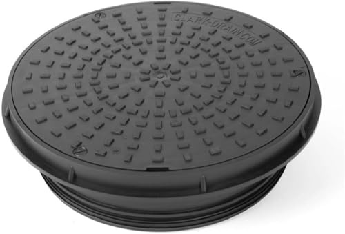 Future Build Supplies LTD Clark Drain CD352 3.5T Dual Lock Plastic Driveway 300MM Round Circular Manhole Cover & Frame Size with Frame is 390MM Suitable for 320mm Inspection Chamber & Riser