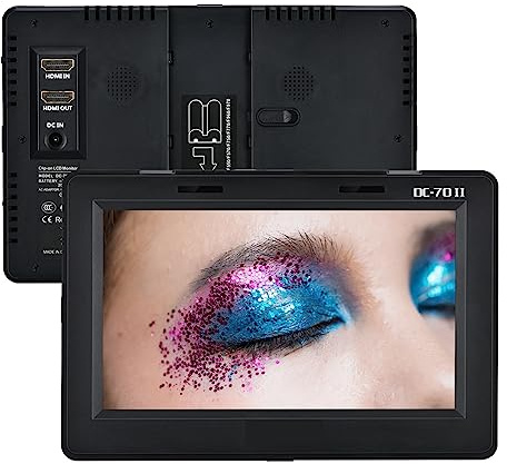 Moniteur de caméra, DC-70 II 7 pouces 4K moniteur sur caméra DSLR moniteur de terrain HD caméra moniteur vidéo écran d'affichage 1024 * 600 IPS for caméra