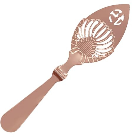 Cuillère À Absinthe, Cuillère À Soupe Ajourée En Acier Inoxydable, Passoire Sucre Évidée, Ustensile Polyvalent Pour Cuisine, Bar Et Les Fêtes Pour Mélanger Et Filtrer Les Cocktails (Or rose)