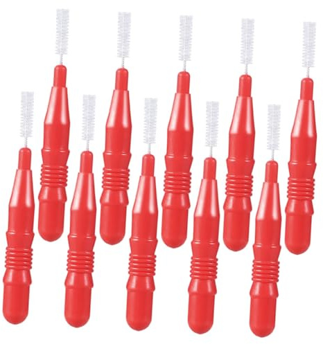 ROMISBABA Zahnreinigungsbürsten 50 Stück 3mm Interdentalbürsten Kunststoff Rot Mundpflege Zubehör Kompakt Tragbar Für Reisen Und Büro