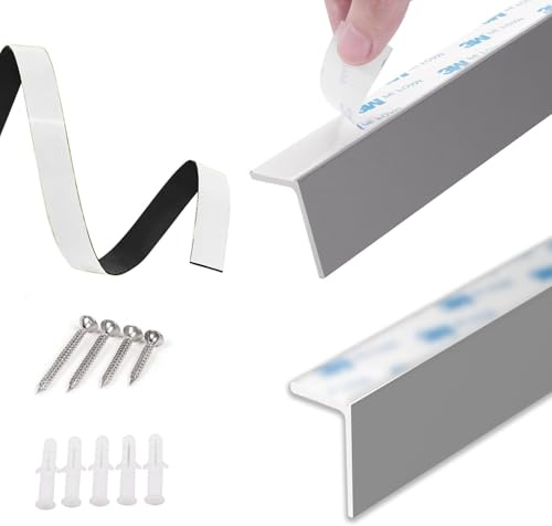 Rollo mit führungsschiene Set mit 2 Selbstklebenden Lichtundurchlässigkeitsstreifen, L-förmige Fenster-Lichtspaltverbinder, 100% Verdunkelung, Seitenschiene für Jalousien(Gray,55cm/21.7in)