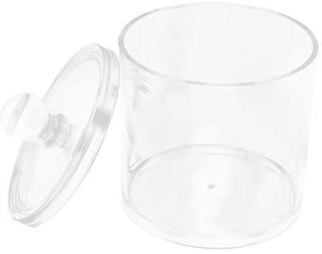 DECOMELODY Soporte Acrílico Grande para Hisopos y Discos de Algodón Tapa Contenedor Multifuncional para Organización de Baño Dispensador Portátil para Almacenamiento Higiénico