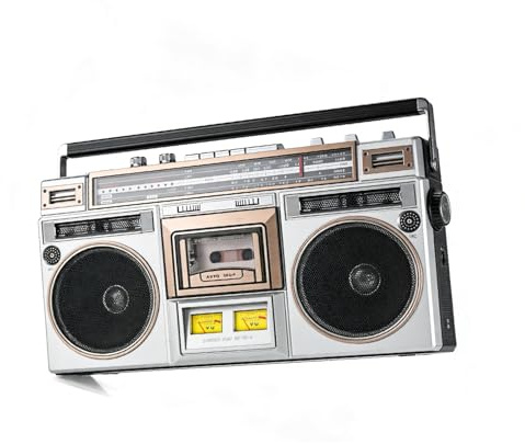 Reproductor de CD Retro Boombox - Reproductor de casete Bluetooth con radio FM/DAB+, entrada SD/USB, grabación y grabadora de casete para reuniones familiares y viajes