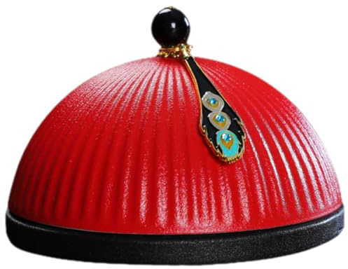 KAILIKETIY Cenicero Soporte de Almacenamiento Único Forma de Sombrero Oficial de Cerámica Rojo Adorno Original y Diseño Innovador para Escritorio