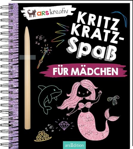 Kritzkratz-Spaß für Mädchen: Kreativer Kratzelspaß mit Malideen und Holzstift für Kinder ab 5 Jahren