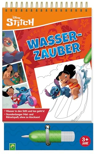 Disney Stitch Wasserzauber: Einfach mit Wasser malen! Lilo und Stitch: Mal- und Rätselbuch mit Wassertankstift für Kinder ab 3 Jahren.