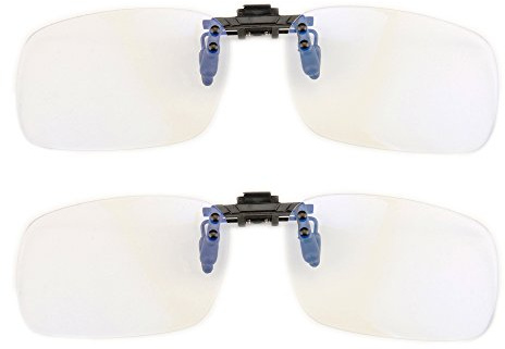 Gudzws Clip on Anti Blue Light Filter Glasses UV Blocking Anti Eye Strain Unisex