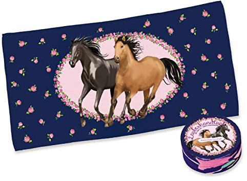 Magisches Handtuch 60x30 cm - Zauberhandtuch, Kinder Handtuch, Kindergeschenk, Ostern, Ostergeschenk, Mitgebsel (Pferd)