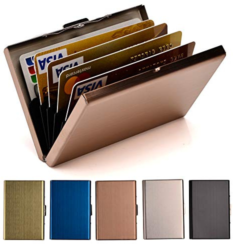 EASTNIGHTS RFID Credit Card Holder Metal Wallet Stainless Steel Credit Card Protector Case Business Card Holder for Men or Women