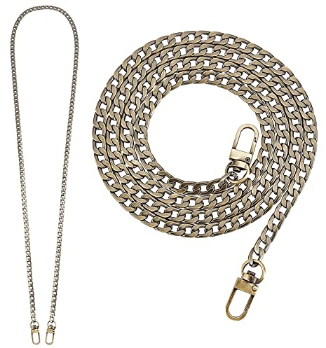 PH PandaHall 2pcs 120cm Catene per cordoli in Ferro Bronzo Antico Cinturino a Maglie Catena di Ricambio per Borsa a Catena con Fermagli girevoli per Borsa Portafoglio Pochette Artigianato
