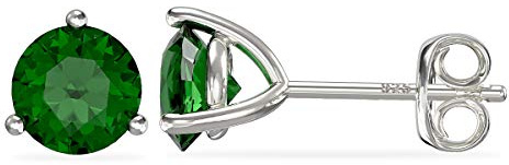 Aeon Birthstone Stud Earrings | 925 Sterling Silver & Cubic Zirconia | Polishing Cloth Included | Gifts for Birthdays | One Pair