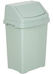 funky gadgets Wham Plastic Swing Bin Waste Recycle Recycling Dustbins Kitchen,Bathroom Rubbish Trash Refused Bins (Silver Sage, 8L Swing Bin)