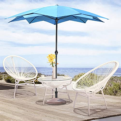 Sywlwxkq Parasol Umbrella Beach Patio Umbrella with Base Included, Small Bistro Plants Shade Advertising Umbrella, Sun Protection Outdoor Table Umbrella (Color : Blue)