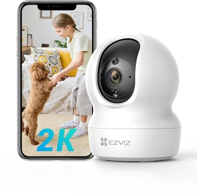 EZVIZ CP1 Pro 2K Indoor Security Camera Wifi, 2.4Ghz Baby Monitor Wireless with Call Button, 512GB Supports, 360° Pan Tilt, Smart Colour Night Vision, Auto Tracking, Two-Way Audio, Sleep Mode