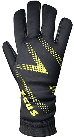 Zeus Sport Torwarthandschuhe Modell Space Fußball Futsal (7, schwarz)