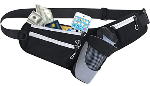 MYSUNBAR Hüfttasche Sport Bauchtasche mit Trinkflasche, Trinkgürtel Nylon Wasserdicht Lauftasche Laufgürtel Running Pockets Waistpacks für Outdoor Wandern Camping Radfahren, Walking