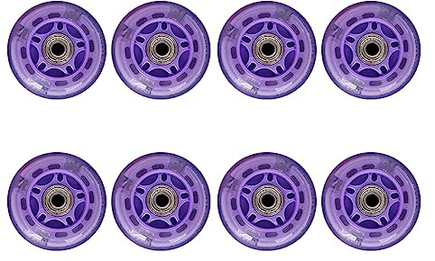 JHKJ Inline-Räder mit Lagern, 8 Stück, leuchtendes Blinken, Inline-Ersatzrad, leuchtende Räder, LED-Blitz, blinkendes Ersatzrad, 64/72 mm,A,70MM