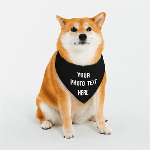 Personalisierter Haustierschal, Hundehalstuch mit Namen, individuelles Hinzufügen Ihres Fototext-Logos, Lätzchen, dreieckige Kopftücher für kleine, mittelgroße und große Hunde, Katzen,Babys, Welpen