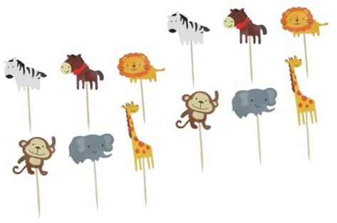 Toyvian 96stücke Tier- Torten-dekoration Mit Giraffe Und Papier-cupcake-topper Für Geburtstagsfeiern Torten Und Muffin-dekoration Um Besondere Anlässe Zu Gestalten