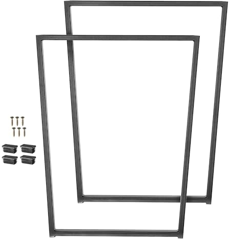 KADAX Massive Tischbeine, Industrielle Tischkufen, Rustikale Möbelfüße, Robuste Stahltischbeine, Moderne Möbelbeine, Stabiles Tischuntergestell (Trapeze 50x60x75cm)
