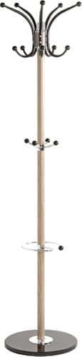 HAKU Portemanteau chêne, noir, marbre, métal Portemanteau - Dimensions : H 175 x Ø 40 cm, style : moderne