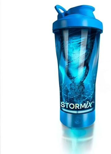 STORMIX - Shaker éléctrique｜Mélangeur Haute Qualité, Texture Onctueuse｜Préparation Homogène pour protéines,pré Workout｜Contenance 600ml｜Tritan & ABS, sans BPA｜Faible Volume Sonore｜Rechargeable USB