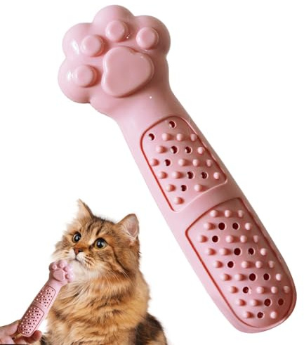 JINGAN Cat Tooth Cleaning Toys - Interactive Rubber Cat Toothbrush Chew Toy - Pet Supplies, Teething Toys, Bite Resistant for Indoor Cats, Kittens, Teeth Cleaning