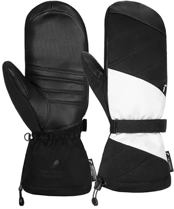 Reusch Ski-Fäustlinge Damen | extra warm mit Echt-Daunen-Isolation | wasserdicht & atmungsaktiv, lederverstärkte Elemente, Winterhandschuhe für Ski & Piste, Größe 6-8,5, Sonja R-TEX XT Mitten