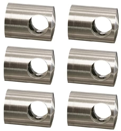 6 x Edelstahl Querstabhalter Ø Stab 12 mm Flacher Anschluss V2A Traversenhalter VA Treppengeländer Geländer Treppen Balkongeländer Terrassengeländer Balkon Terrasse (6Quer1200)