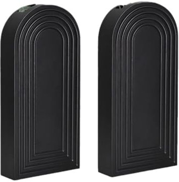 Moderne schwarze Wand-Pflanzgefäße für Zimmerpflanzen, getrocknete Blumen, Kunstpflanzen, Holzvasen für Heimdekoration, 2 Stück