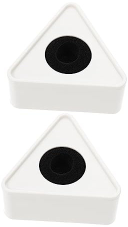 Yardwe 2pcs Portable Triangular Abs Microphone Station Logos White Pvc Base for Interview and Reporting Equipment Supplies