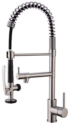 Faucet Fregadero Comercial de Servicio Pesado Mango único para el rociador de Primavera Antes del Enjuague, Altos Arcos de Arco de la Cocina Mate de la Cocina Negra Mate Cabezal de Ducha