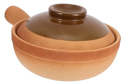 TOPPERFUN Marmite Terre Cuite Avec Couvercle Pour Cuisson De Riz Bouilli Ragoûts Capacité Pour Petite Famille Cocotte Traditionnelle