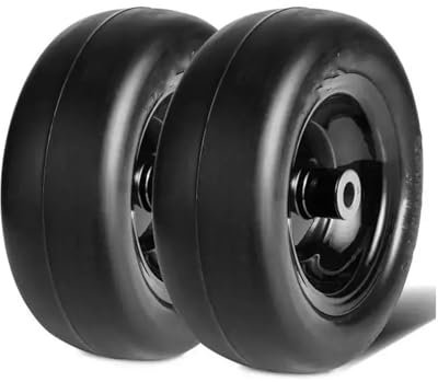 LAVAS Ruote for Tosaerba Senza Camera d'Aria, Coppia di Pneumatici antiforatura in PU su Cerchi, mozzo da 3,4, boccola da 3/4, Adatti for trattorini Tosaerba e trattorini da Giardino.(13x5-6 in)